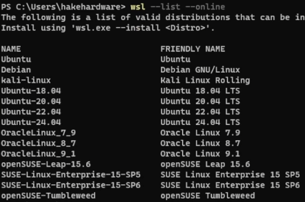wsl-dist-list